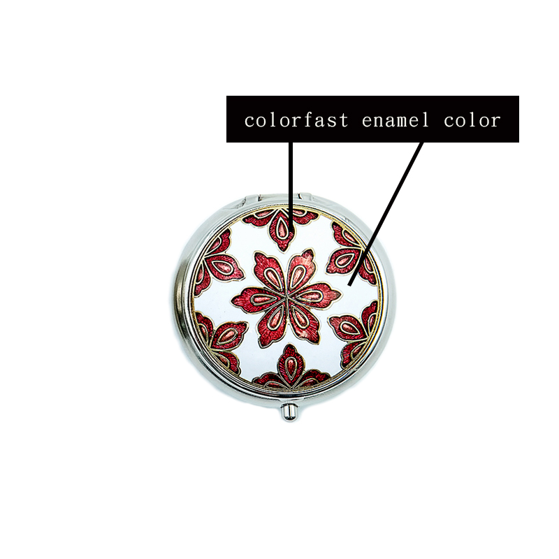 Small round-shaped enamel pillbox